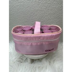 $12 🌙 Conair‎ HS10 Instant Heat Compact Hot Rollers Pink Curlers +10 Pins